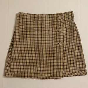 NWT American Eagle Sz M Plaid Button-Front Mini Skirt